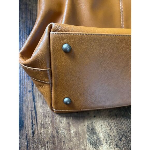 P.Sherrod & Co . Genuine Leather Wine Tote with Insulated Pocket - Mustard - Picture 5 of 8